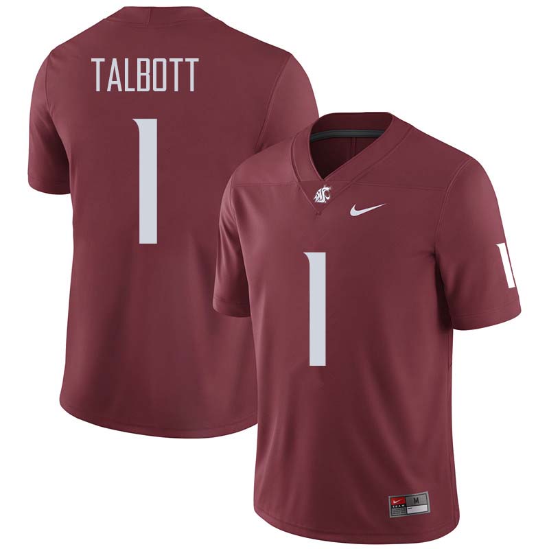 Men #1 Josh Talbott Washington State Cougars College Football Jerseys Sale-Crimson - Click Image to Close